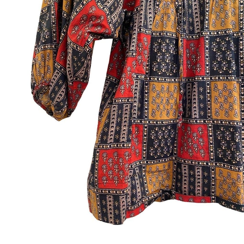 Anthropologie Sunner Blouse XS Boho Peasant 100% Cotton Festival Work Summer - Picture 4 of 8
